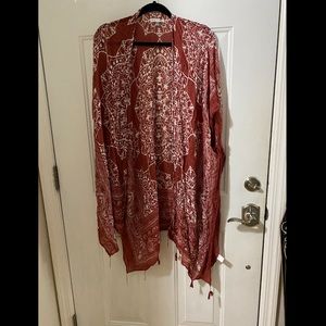 Burnt Red Kimono with Mandala like design - OS